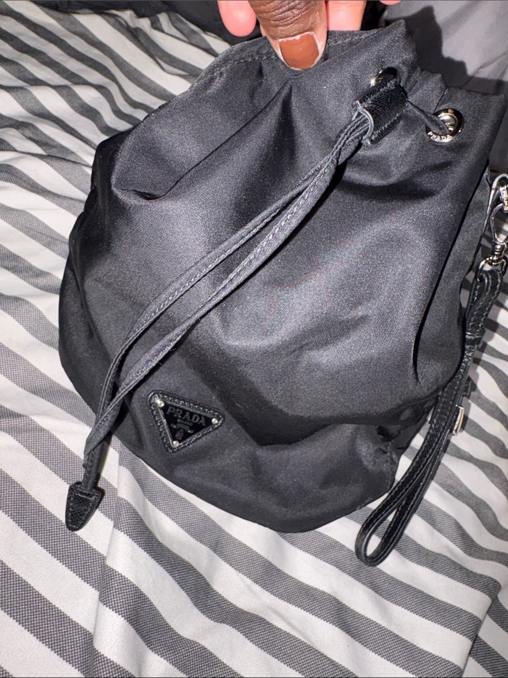 Prada Black Nylon Drawstring Belt Bag - Picture 9 of 9